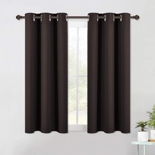 NICETOWN Blackout Curtains Drapes Toffee Brown W34xL40 Set of 2 Triple Weave
