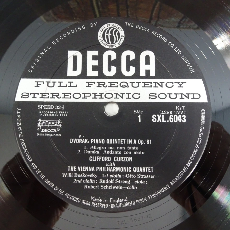 SXL 6043 CURZON BOSKOVSKY Dvorak & Schubert UK 1963 Decca ED1 WBg 1E/1E LP EX/VG - Image 4 of 4