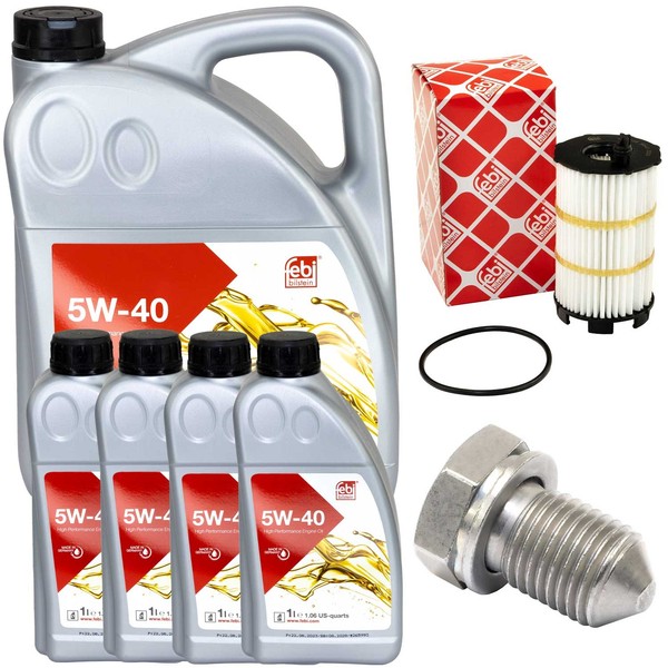 MotoröL Filter Set Febi Sae 5W-40 9 Liter + Schraube FüR Audi R8 5.2 Fsi 422 423-image