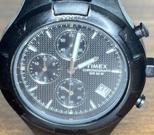 Mens Black Timex Expedition Chrono Alarm Watc...