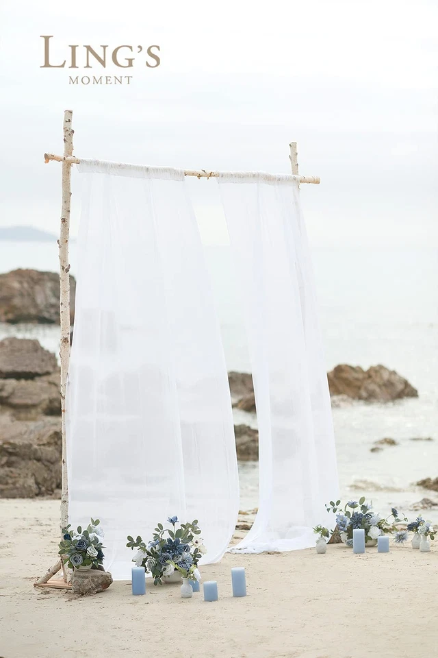 Ling's Moment Wrinkle-Free Wedding Backdrop Curtains 2 Panels 5ft x 10ft 50% - Image 2 of 4