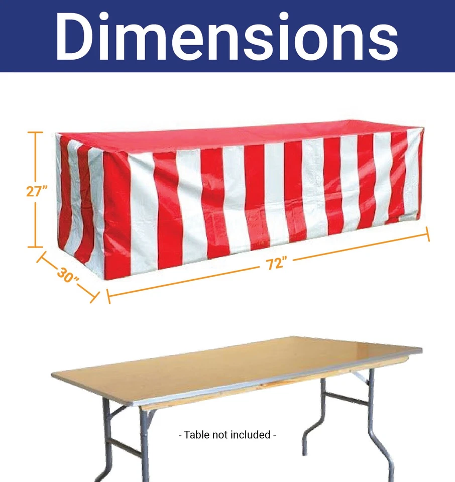 Fitted Vinyl Tablecloth 72x30 Red White Rectangular Banquet Display Table Cover - Image 2 of 4