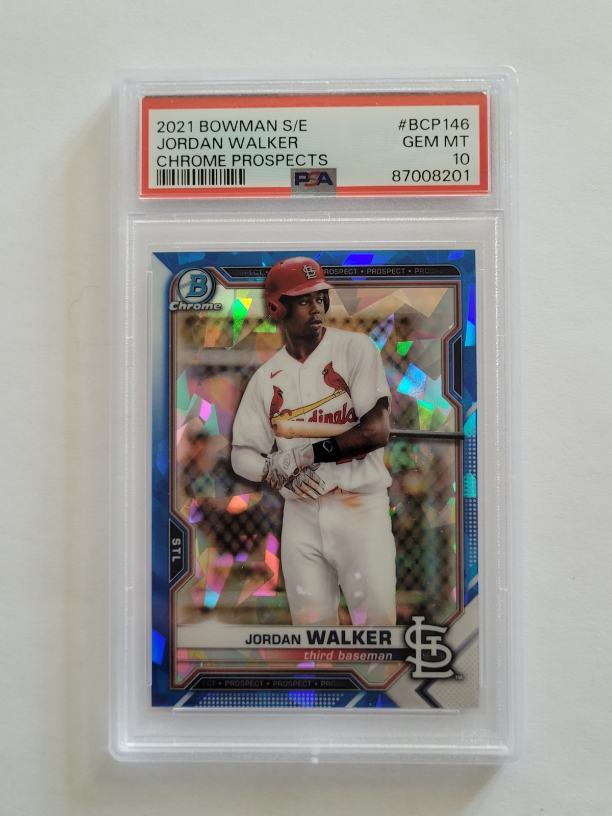 2021 Bowman JORDAN WALKER chrome sapphire refractor PSA 10 gem mint - Cardinals