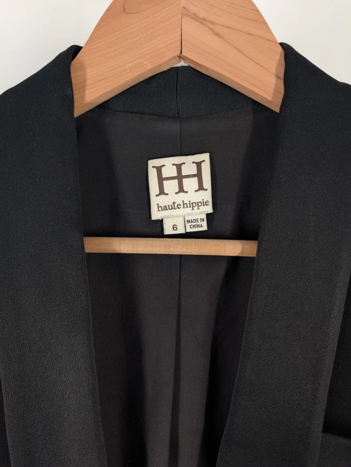 Chaqueta Blazer Haute Hippie AW 2013 chal satinado solapa esmoquin talla 6 36" Foto 3 de 4