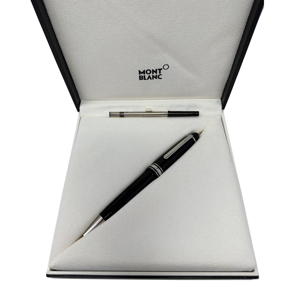 Montblanc Ballpoint Pen Black Silver Trim Twist w/ Box & Refill - Image 2 of 4