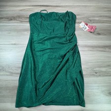 Emerald Sundae Green Glitter Ruched Dress junior XL NWT Y2K club coquette