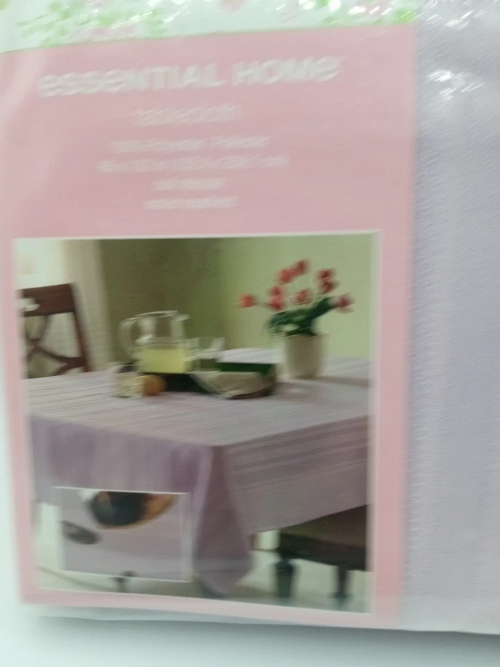 Lilac Purple Satin Stripe Tablecloth Rectangular 60" X 102" Essential Home - Image 2 of 4