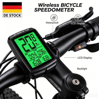 Kabellos Funk Fahrradcomputer LCD Fahrrad Tachometer Radfahren Kilometerzähler