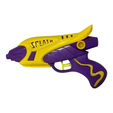 Vintage Splash Water Gun Purple Yellow Toy Squirt Gun Retro 1990s Summer Blaster