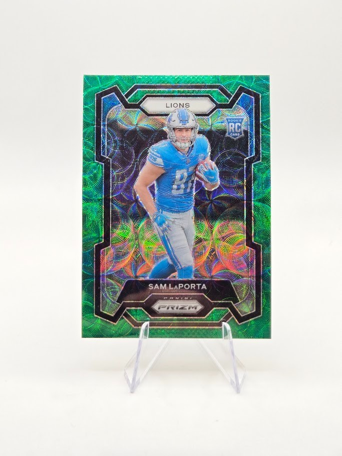 Sam LaPorta 2023 Panini Prizm RC Green Scope SP /75 #332 Lions