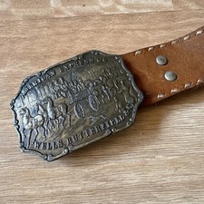 Vintage 1970s Bergamot Brass Works C-36 Wells Fargo Stagecoach Leather Belt
