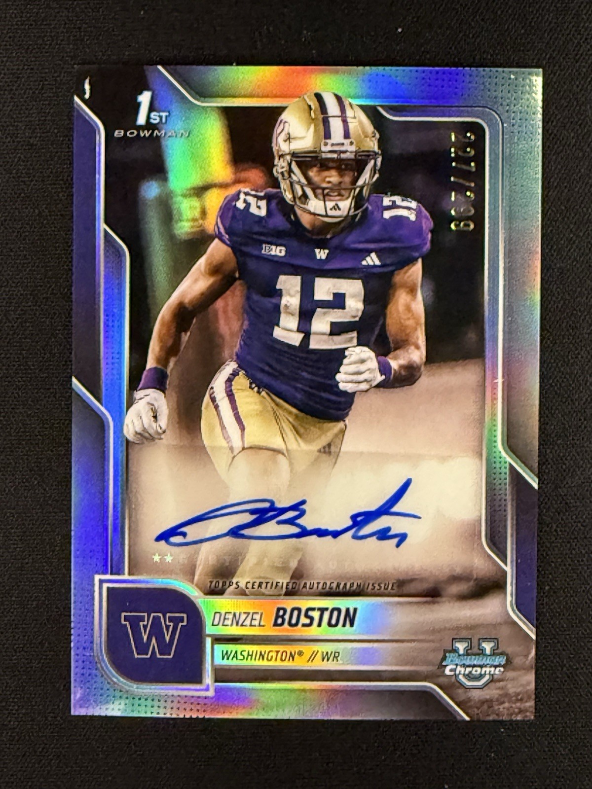 2025 Bowman U Chrome Denzel Boston 1st Bowman Refractor Auto /299 INSCRIBED