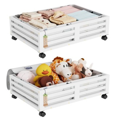 Under Bed Storage with Wheels-Large Underbed storage Containers with Large Du...