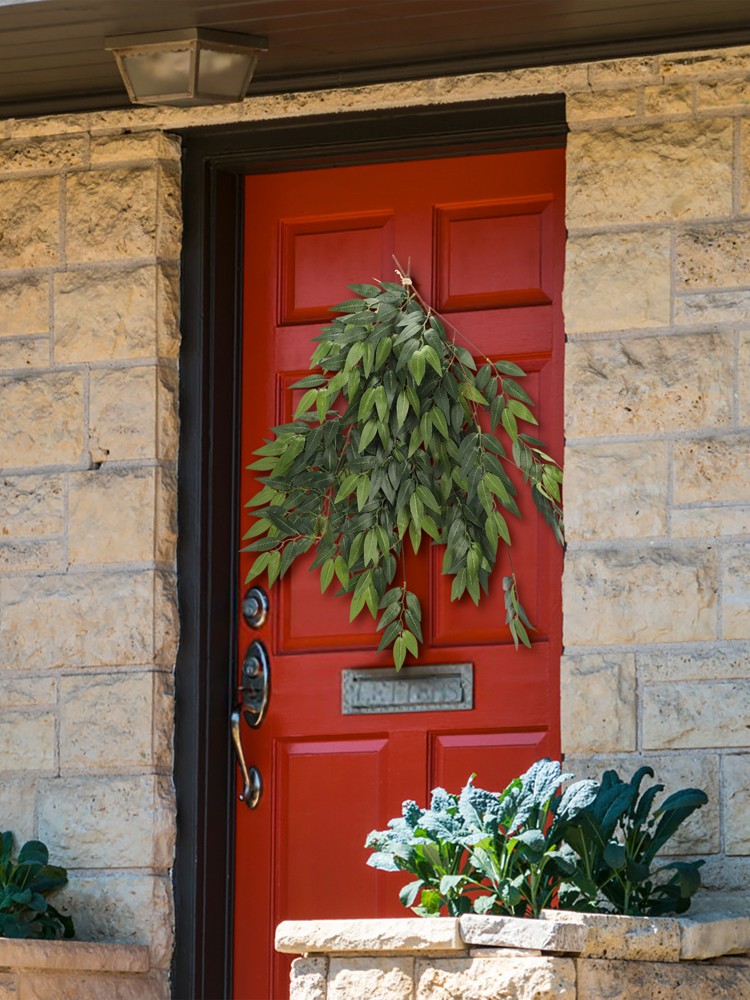 Artificial Hanging Plant Plastic Faux Greenery Vines Garland For Home Patio Porc