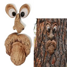 Old Man w/ Tree Face Hugging Garden Courtyard Decorate Sculpture Whimsical Easte