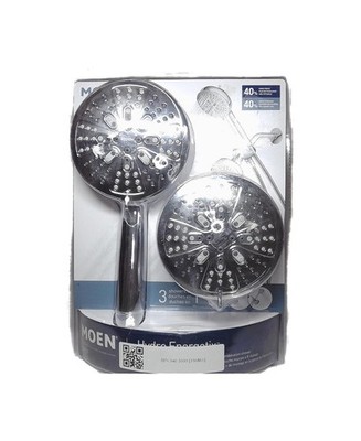 MOEN Hydro Energetix 8-Spray Fixed Handheld Wall Mount Shower Head Chrome 1.75 G