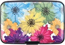 PRODUCTS Mini RFID Aluminum Wallet Credit Card Holder Slim colorful flowers 
