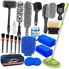 Car Detailing Kit, Car Detailing Brush Set with Wash Mop, Bendable Car 21Pcs