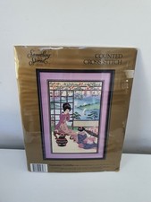 Vintage Summer Geisha Cotton Cross Stitch Kit  11" x 18"