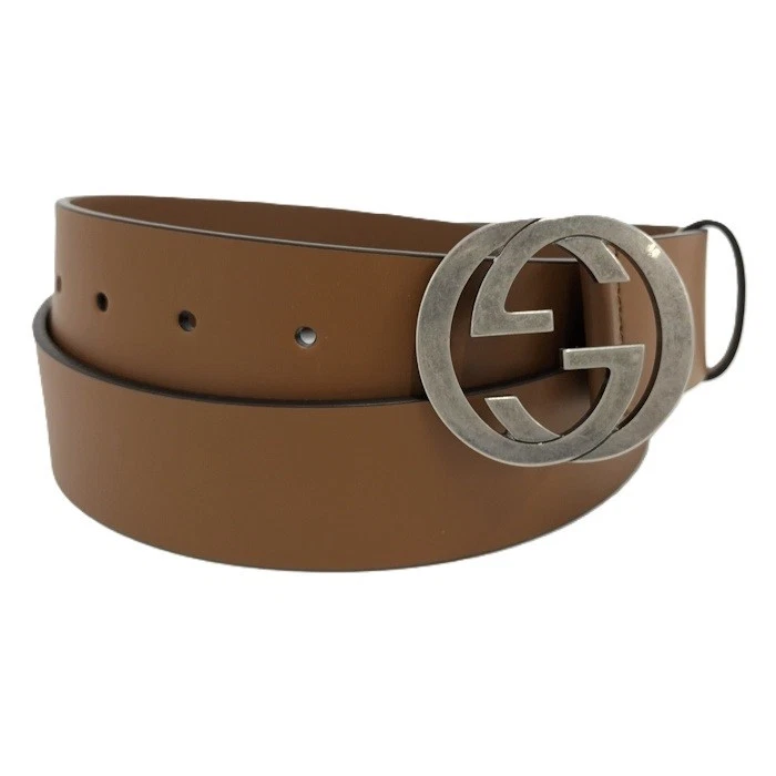 Gucci Ceinture en cuir G à emboîtement marron homme 110 cm/43 pouces Occasion
