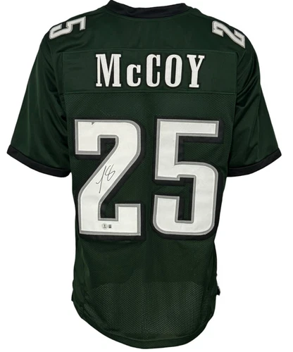 Philadelphia Eagles LeSean McCoy Autographed Pro Style Green Jersey BAS Authe...