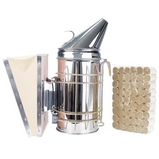 Stainless Steel Bee Hive Smoker with Heat Shield Included 54Pcs Smoker Pellet...