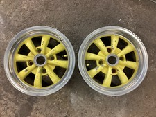 Pair Of Porsche Vw 15x5.5 Alloy Minilite Wheels Rims 4x130mm Bolt Pattern