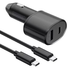 45W 2 Ports Super Fast Charging Dual Car Charger with Cable-New