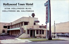 Hollywood Town Motel Hollywood California CA vintage cars ~ 1950s