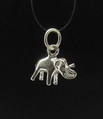 Sterling Silber Anhänger Charm echt 925 Elefant klein Handarbeit Kaiserin Neu