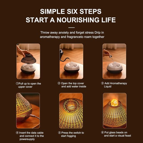 Aroma Aromatherapy Diffuser Oil Essential Ultrasonic Air Humidifier Purifier - Picture 7 of 11