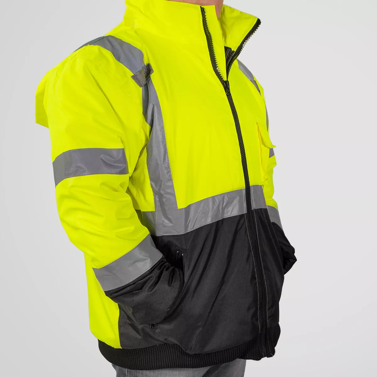 Reflective bomber hotsell jacket mens