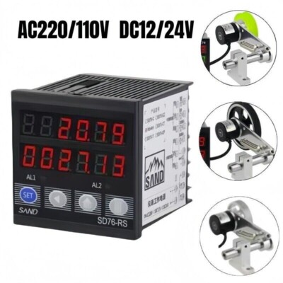 Electric Digital Length Speed Measure Counter Rotary Roll Meter W/Encoder New