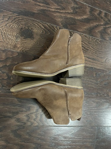 Mia Fosco Brown Bootie Women Size 9W Chunky Non Slip Heeled Boots - Picture 3 of 8