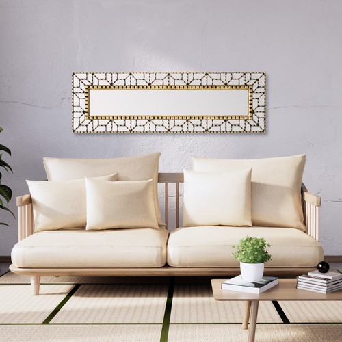 Peruvian Large skinny Gold Wall Mirror 39.9"tall for Home Wall Decor horizontal - Picture 3 of 11