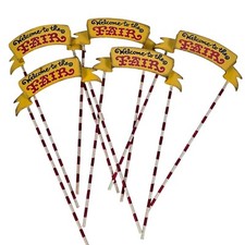 Metal Banner Sign Welcome to the Fair Cake Topper Fairy Garden Crafting Circus