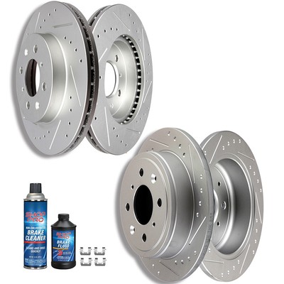 Front Rear Brake Rotors For Acura Integra Honda Civic del Sol Drilled Slotted
