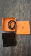 Hermes Rivale Double Tour Armband Schwarz Gol...