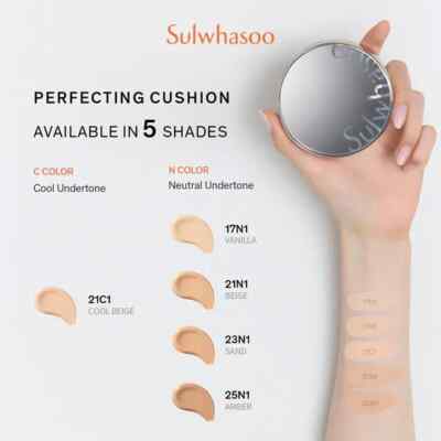 Sulwhasoo Perfecting Cushion SPF50+ ~ 15g + Refill 15g ~ EXP 2026