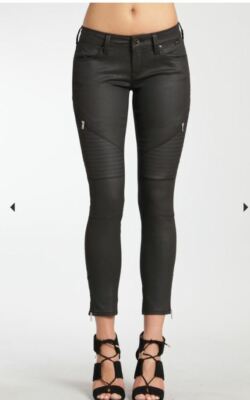  MAVI GOLD VICTORIA ZIP SKINNY IN BLACK GOLD JEATHER 30 x 28