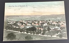 Postcard: Scenic Birds Eye Aerial View of City ~ Randolph Vermont VT