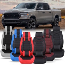 Full Set Truck Car Seat Cover Pu Leather For Dodge Ram 1500 2500 3500 2009-2023