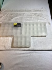LOT OF 3 Small COMPARTMENT CLEAR PLASTIC STORAGE BOXES TRANSPARENT