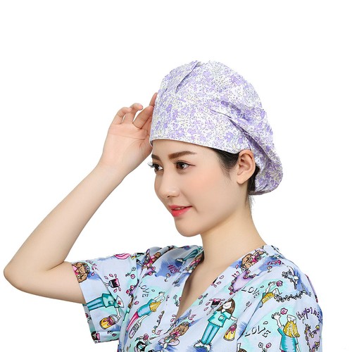 Womens/Mens Florals Printed Cap Scrub Hat/Cap Head Wear Adjustable Accessories - Picture 86 of 660