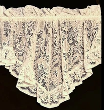 JC Penney Home Lace Festoon Valance White 48” X 22” Vintage