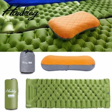 Self-Inflating Sleeping Pad+ Pillow Durable Lightweight Camping w/Storage Bag