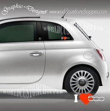 1 Adhésif Decal Stickers Voiture Fiat 500 Vitre Arrière