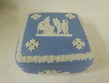 Wedgewood Jasperware Decorative Trinket Box With Lid - Blue - FREE POST