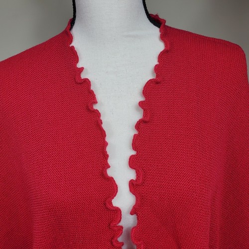 Alpaca Blend Wool Poncho Red Women Cloak Cape Unbranded - Picture 2 of 5