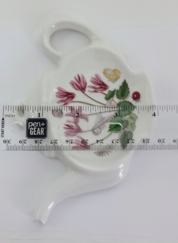 Portmeirion Botanic Garden Teapot Spoon Rest Purple Flowers Yellow Butterfly EUC - Picture 4 of 5